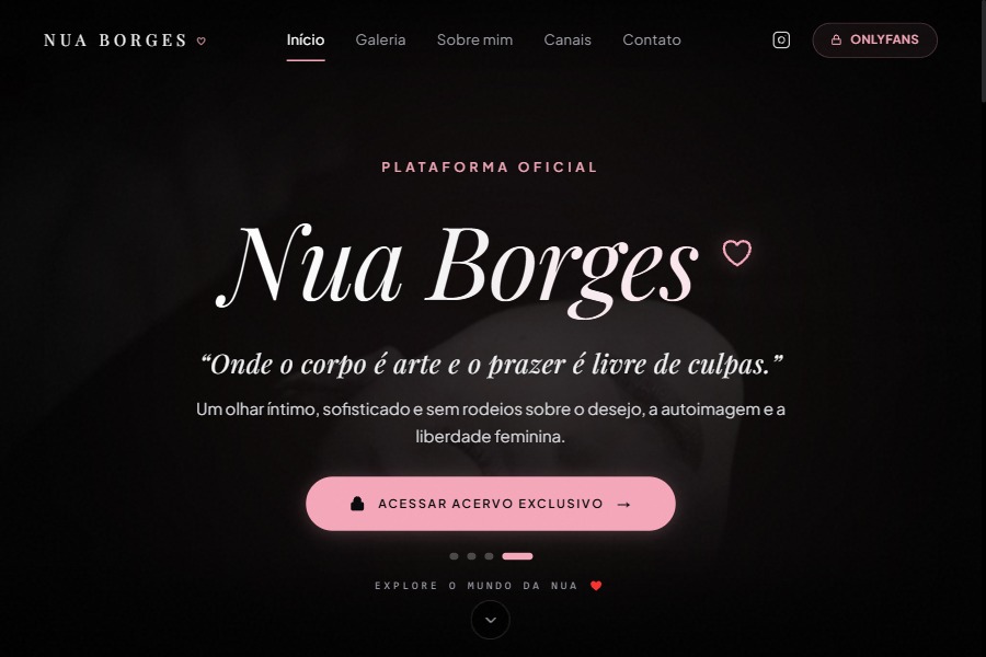 Interface da plataforma editorial Nua Borges